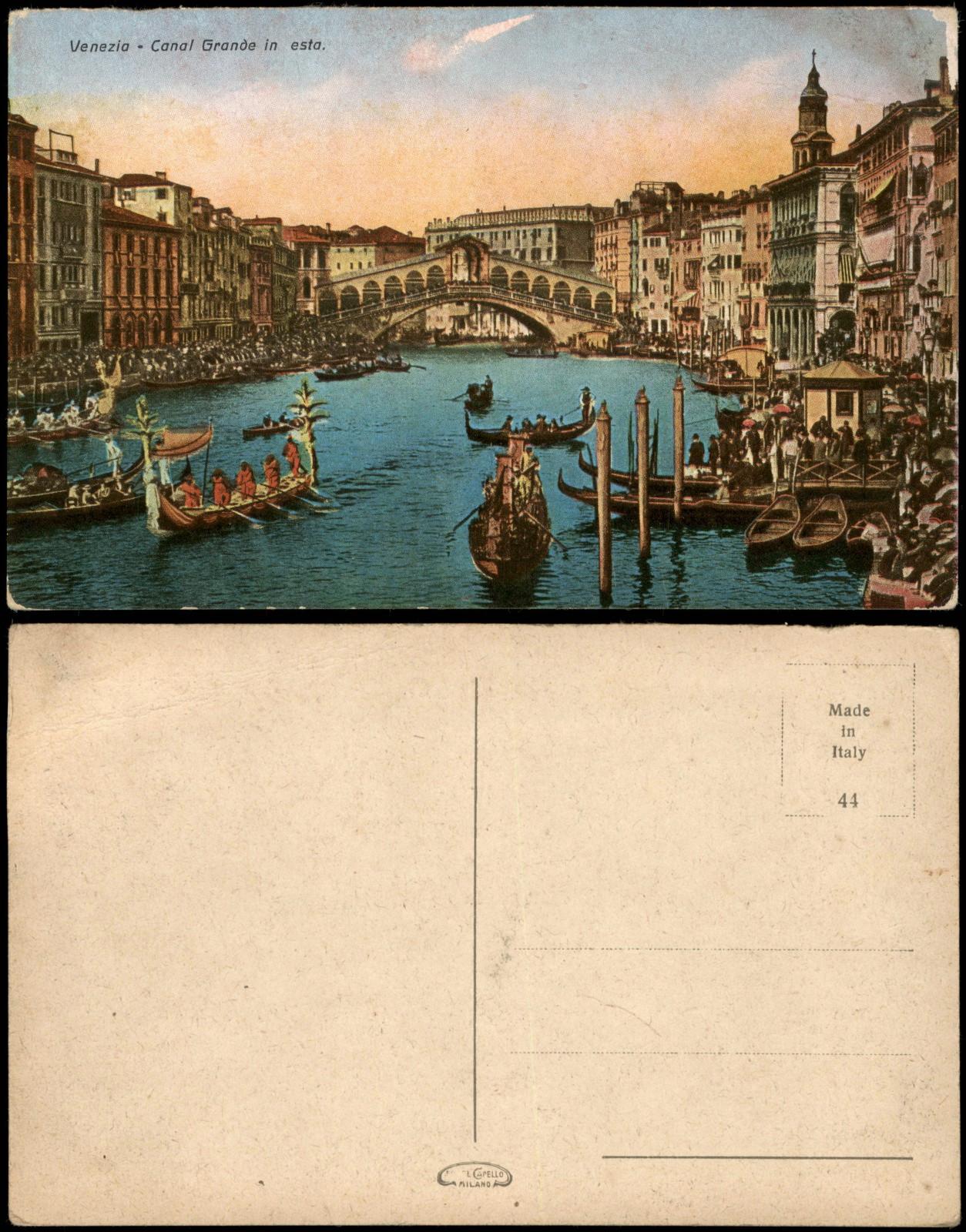 Cartoline Venice Venezia Grand Canal in esta 1920