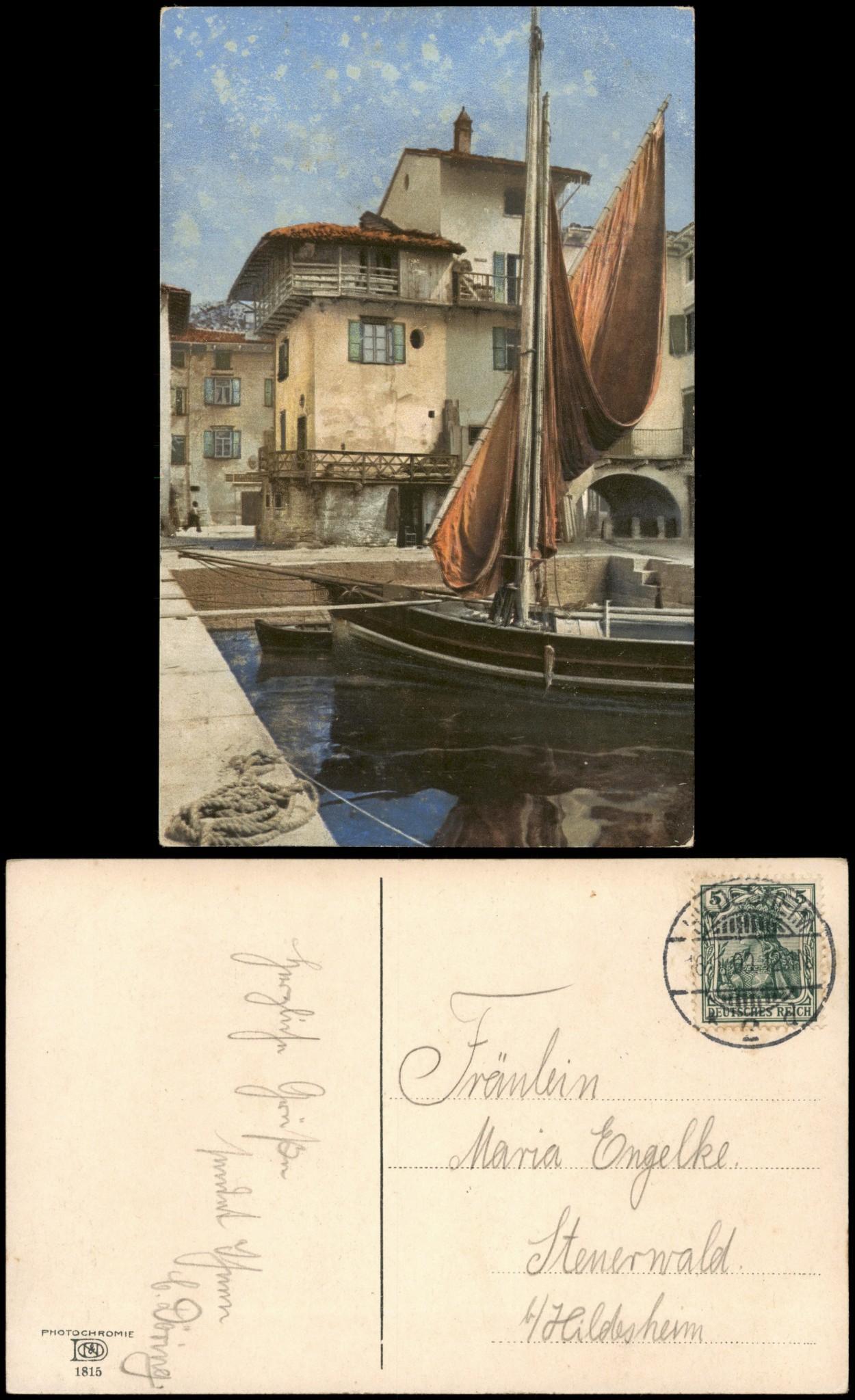 Cartoline . Italy Italia city, port – mood picture Italy 1912