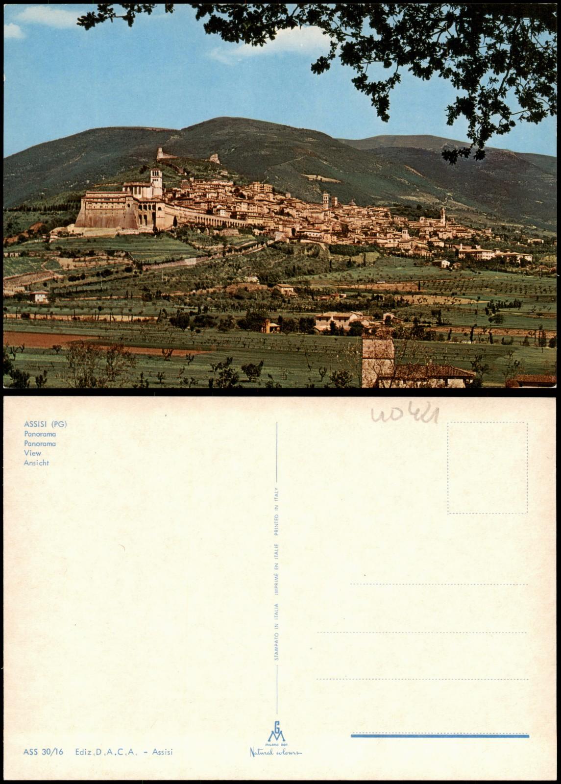 Cartoline Assisi Panorama-Ansicht 1970